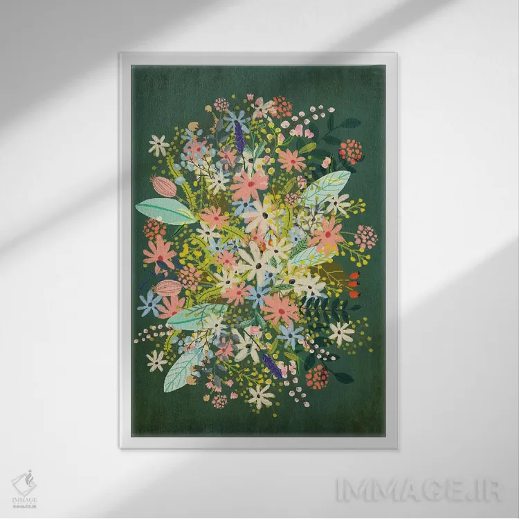 تابلو دکوراتیو گل ها اثر میا چارو - نمای قابدار سفید