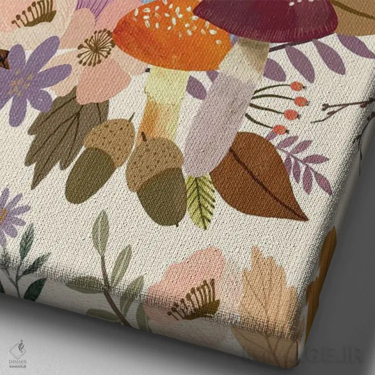 تابلو دکوراتیو جوجه تیغی ۲ اثر میا چارو - نمای نزدیک بافت بوم