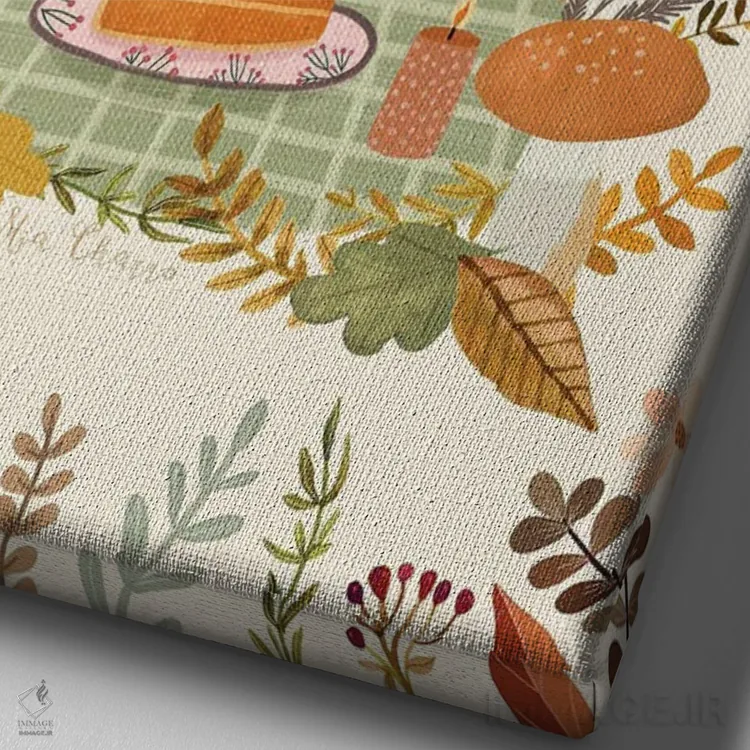 تابلو دکوراتیو چای روباه ۵ اثر میا چارو - نمای نزدیک بافت بوم