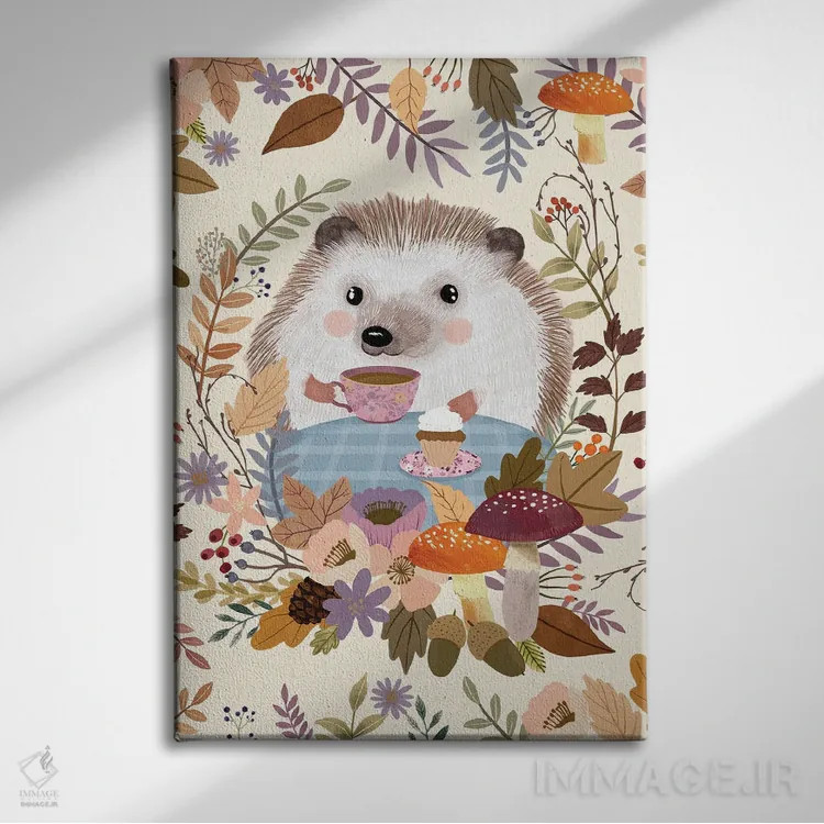 تابلو دکوراتیو جوجه تیغی ۲ اثر میا چارو - نمای روبهرو روی دیوار