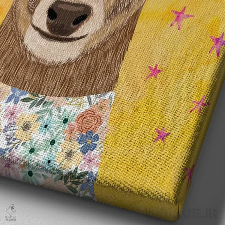 تابلو دکوراتیو گوزن جادویی اثر میا چارو - نمای نزدیک بافت بوم