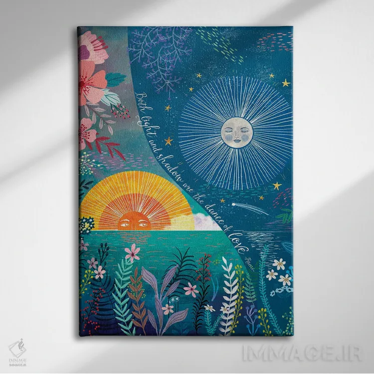 تابلو دکوراتیو شب و روز ۲ اثر میا چارو - نمای روبهرو روی دیوار