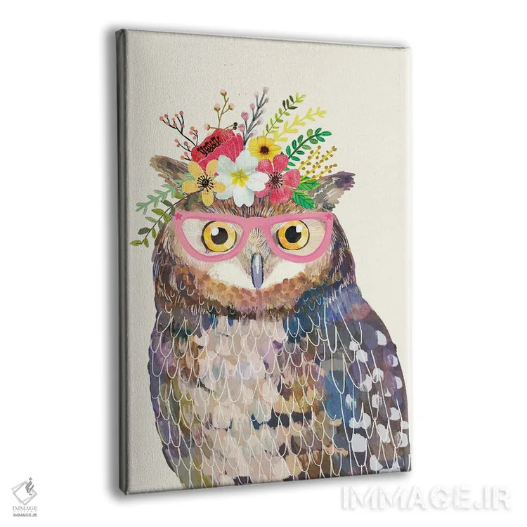 تابلو دکوراتیو جغد سفید اثر میا چارو - نمای پرسپکتیو محصول