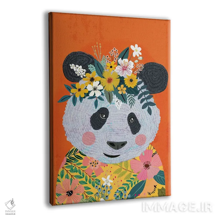 تابلو دکوراتیو پاندا پروانه ای اثر میا چارو - نمای پرسپکتیو محصول