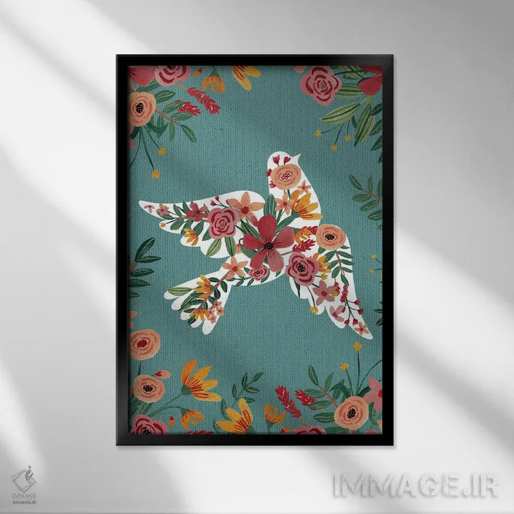 تابلو دکوراتیو صلح اثر میا چارو - نمای قابدار مشکی