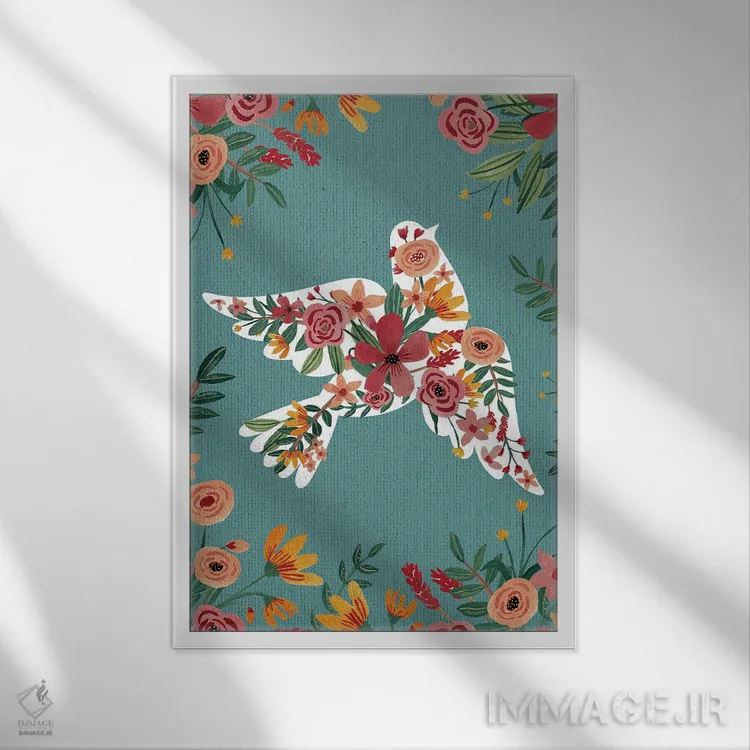 تابلو دکوراتیو صلح اثر میا چارو - نمای قابدار سفید