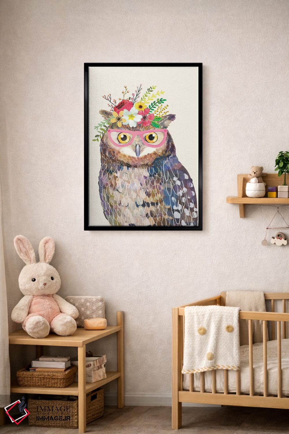 تابلو دکوراتیو جغد سفید اثر میا چارو - D5B