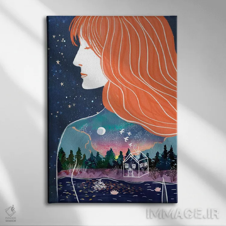 تابلو دکوراتیو جهان درون اثر میا چارو - نمای روبهرو روی دیوار