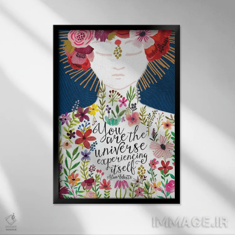 تابلو دکوراتیو تمام جهان اثر میا چارو - نمای قابدار مشکی