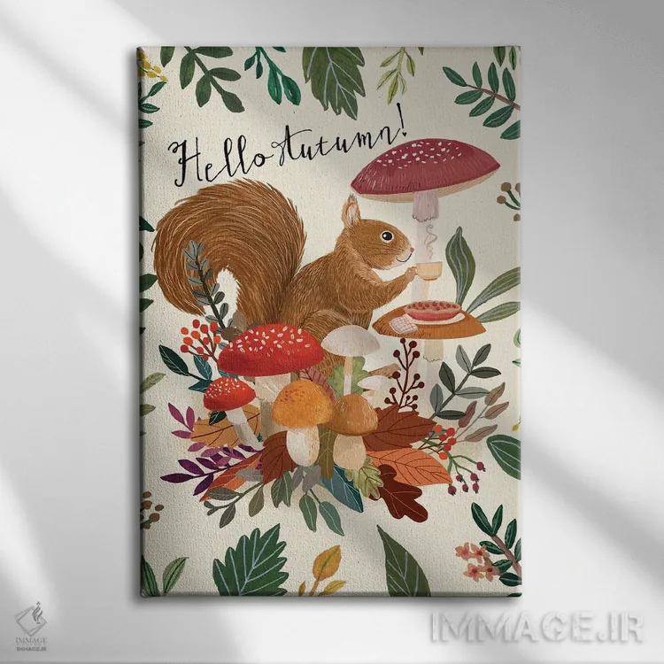 تابلو دکوراتیو سنجاب ۲ اثر میا چارو - نمای روبهرو روی دیوار