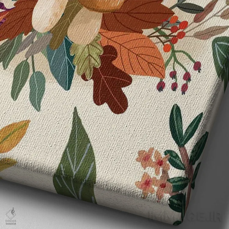 تابلو دکوراتیو سنجاب ۲ اثر میا چارو - نمای نزدیک بافت بوم