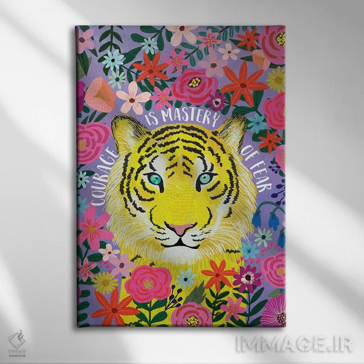 تابلو دکوراتیو ببر اثر میا چارو - نمای روبهرو روی دیوار