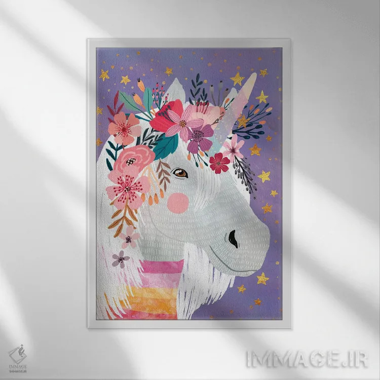 تابلو دکوراتیو تک شاخ ۲ اثر میا چارو - نمای قابدار سفید