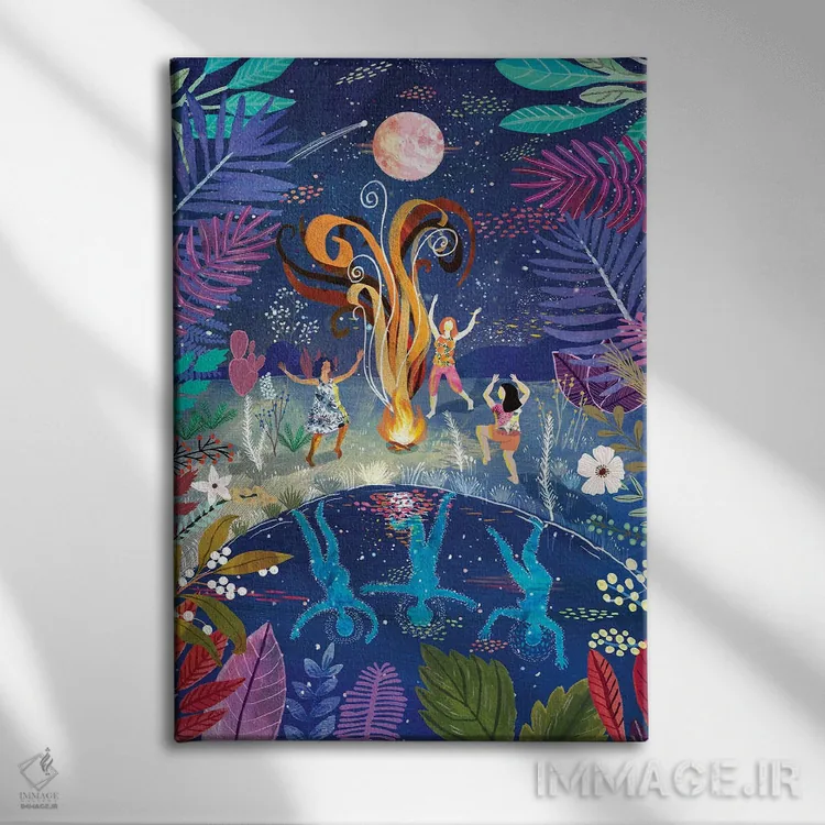 تابلو دکوراتیو با نیاکان مان رقصیدیم اثر میا چارو - نمای روبهرو روی دیوار