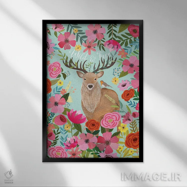 تابلو دکوراتیو وحشی و آزاد ۳ اثر میا چارو - نمای قابدار مشکی