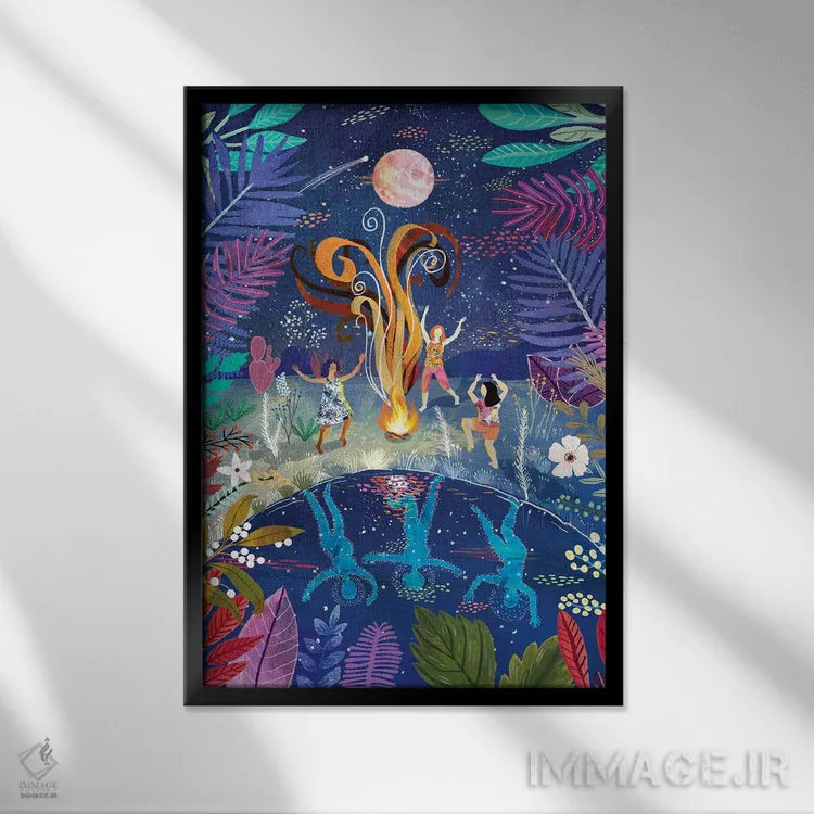 تابلو دکوراتیو با نیاکان مان رقصیدیم اثر میا چارو - نمای قابدار مشکی