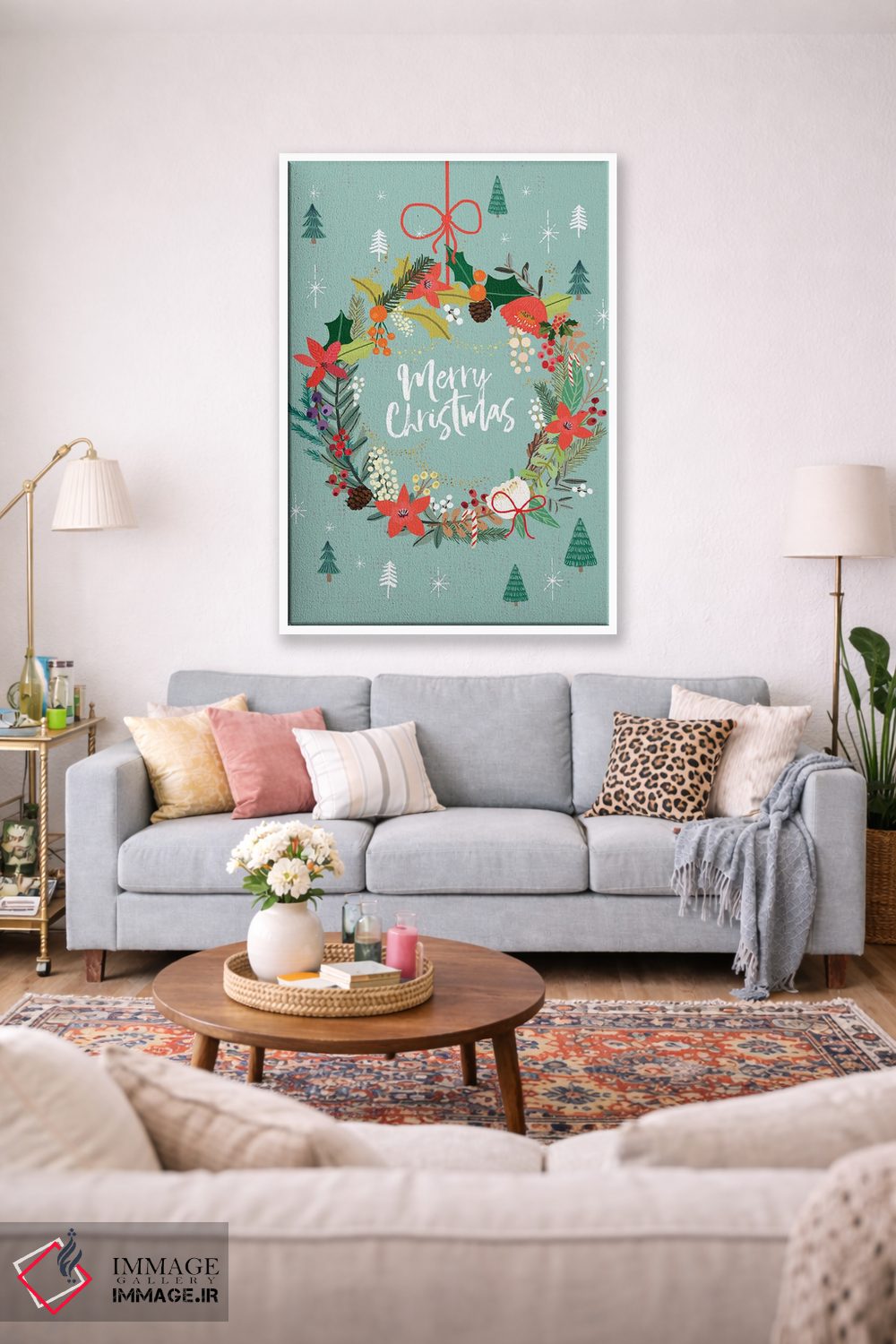 تابلو دکوراتیو تاج کریسمس ۳ اثر میا چارو - D1W