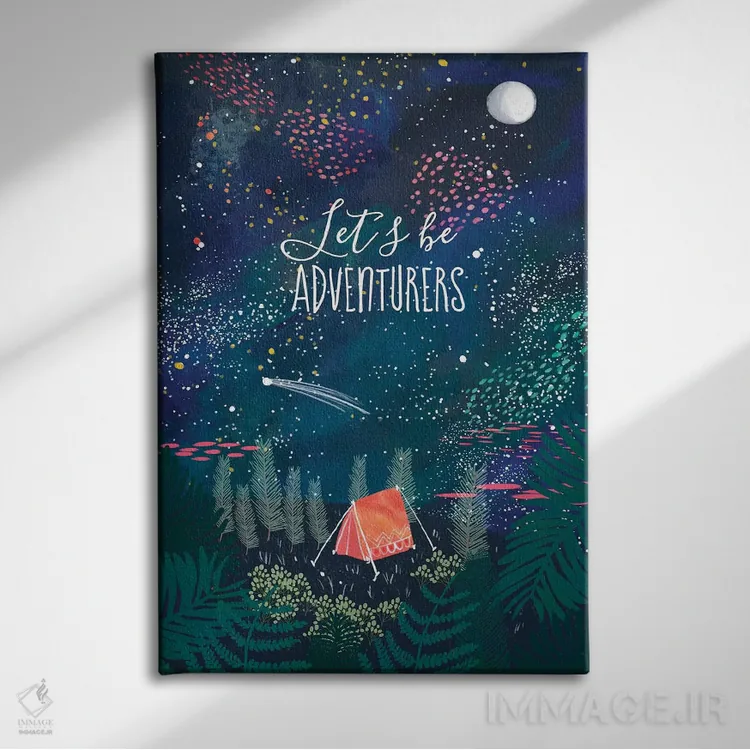 تابلو دکوراتیو بیایید ماجراجو باشیم ۱ اثر میا چارو - نمای روبهرو روی دیوار