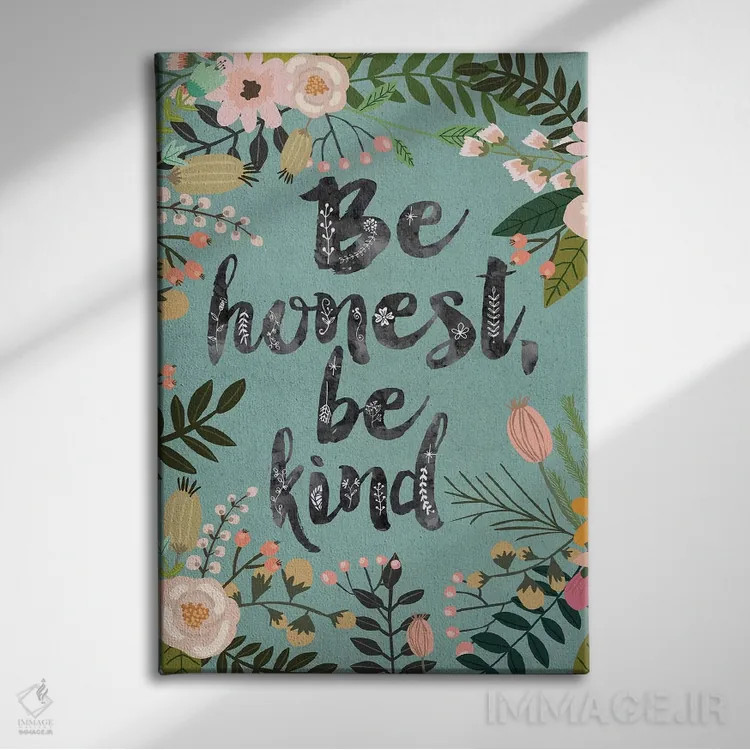 تابلو دکوراتیو Be Kind" اثر میا چارو - نمای روبهرو روی دیوار
