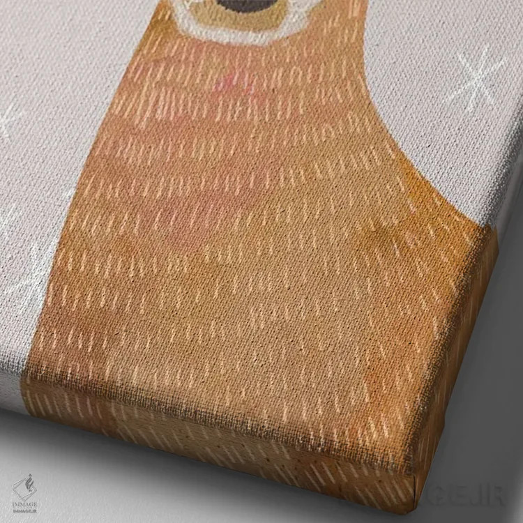 تابلو دکوراتیو گوزن کریسمس اثر میا چارو - نمای نزدیک بافت بوم