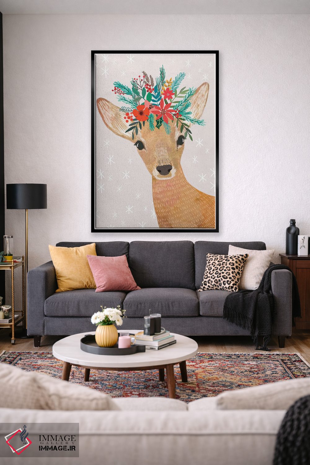 تابلو دکوراتیو گوزن کریسمس اثر میا چارو - D1B