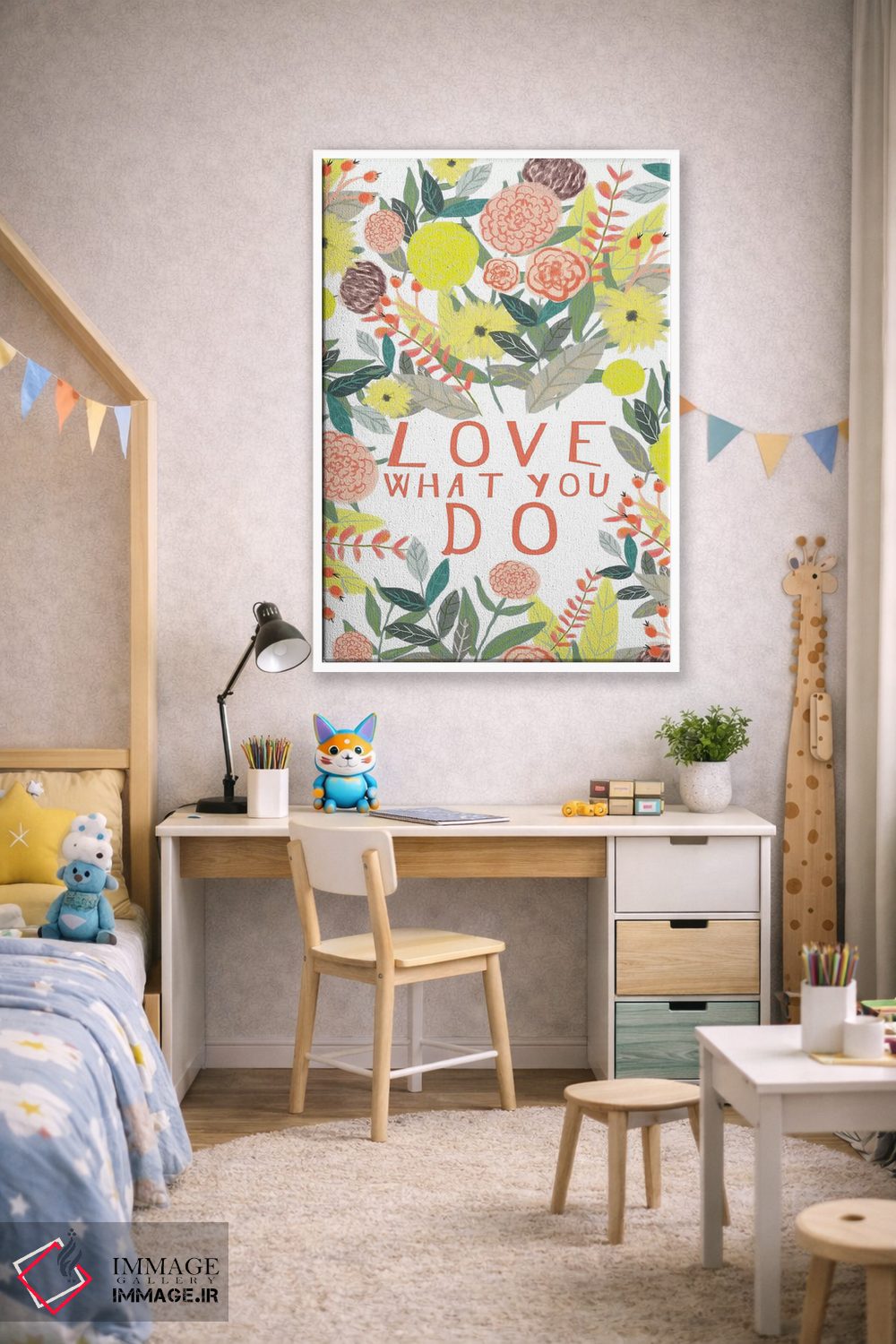 تابلو دکوراتیو کاری را که می کنی دوست بدار اثر میا چارو - D1W