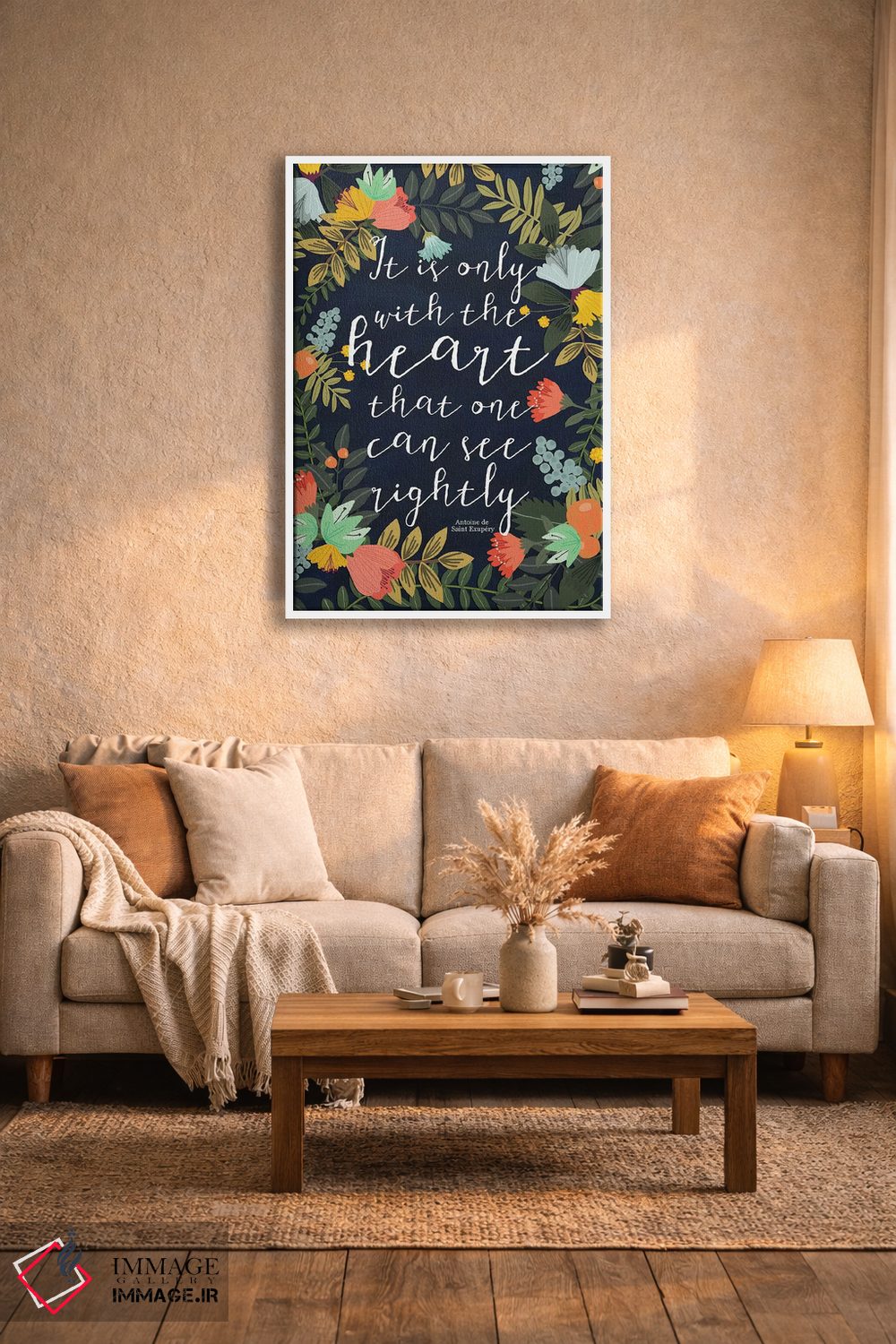 تابلو دکوراتیو تنها با قلب است اثر میا چارو - D3W