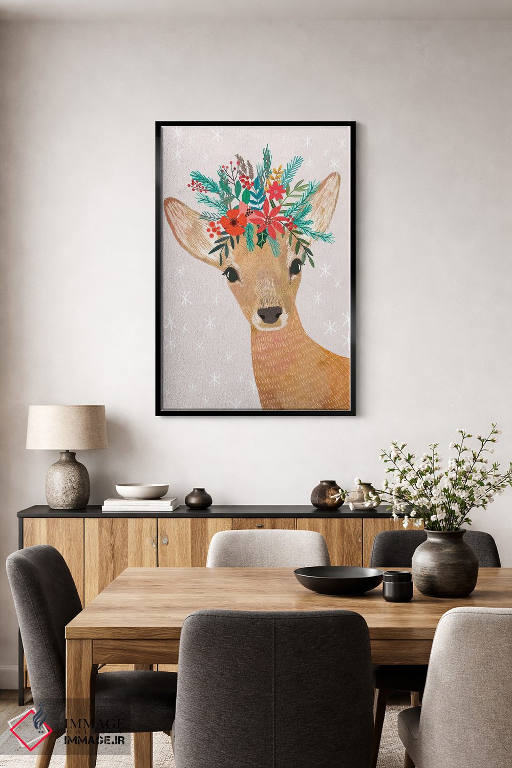 تابلو دکوراتیو گوزن کریسمس اثر میا چارو - D3B