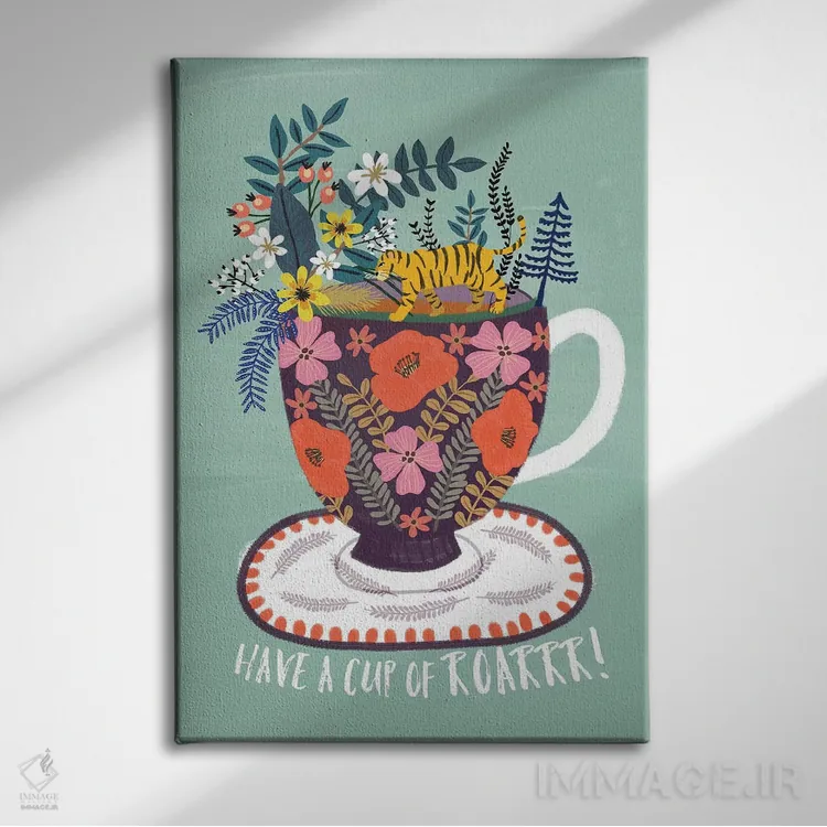 تابلو دکوراتیو چای اثر میا چارو - نمای روبهرو روی دیوار