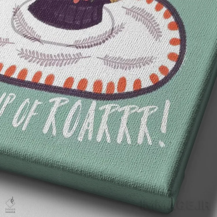 تابلو دکوراتیو چای اثر میا چارو - نمای نزدیک بافت بوم