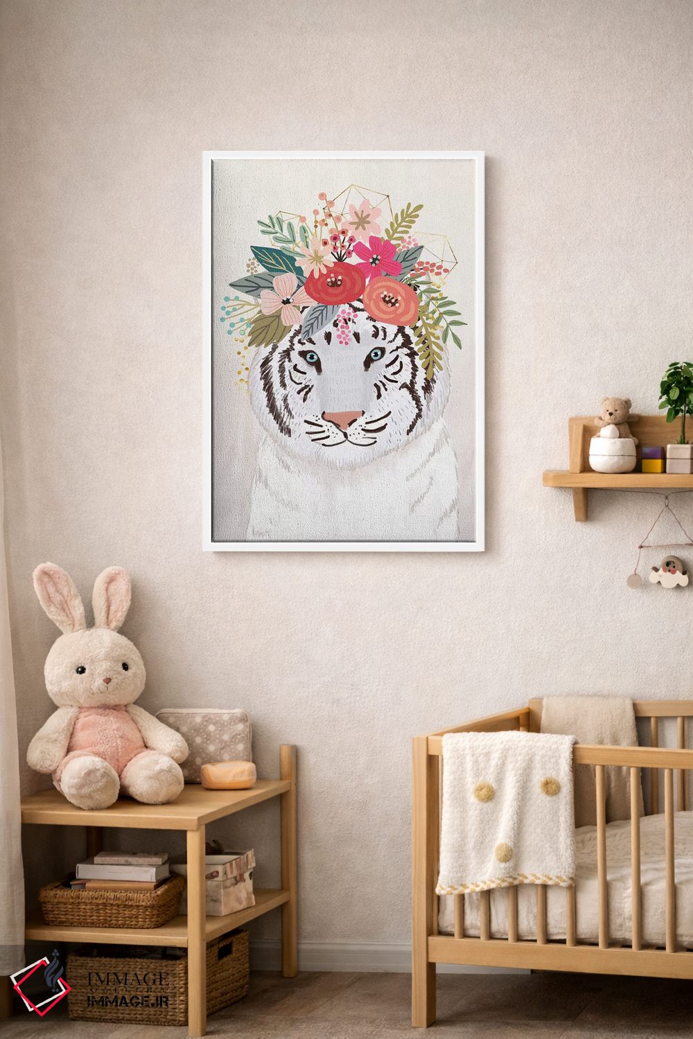 تابلو دکوراتیو ببر سفید اثر میا چارو - D3W