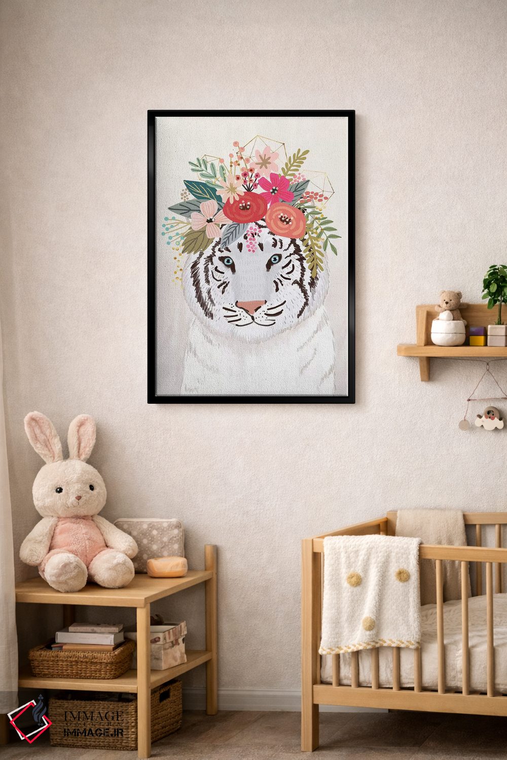 تابلو دکوراتیو ببر سفید اثر میا چارو - D4B