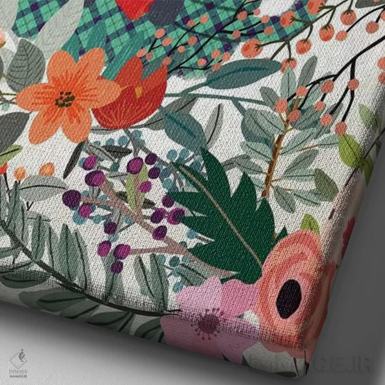 تابلو دکوراتیو گربه و قلب اثر میا چارو - نمای نزدیک بافت بوم