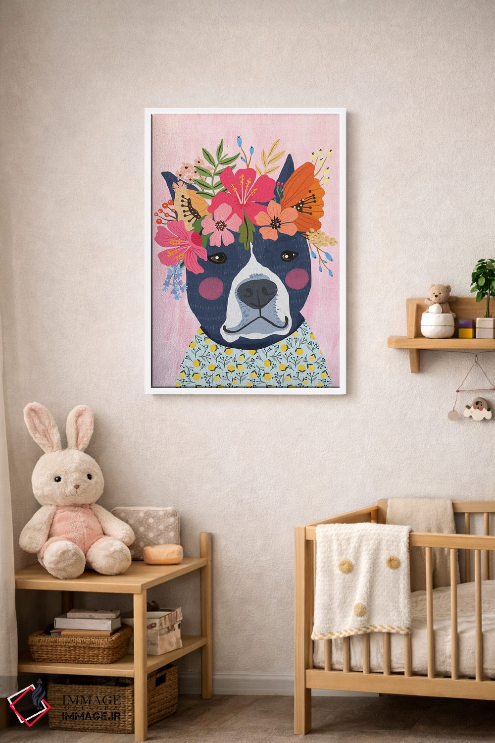 تابلو دکوراتیو توله سگ آبی اثر میا چارو - D3W