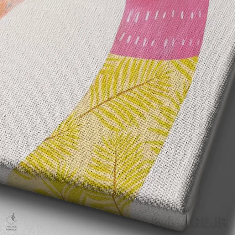 تابلو دکوراتیو فلامینگو اثر میا چارو - نمای نزدیک بافت بوم