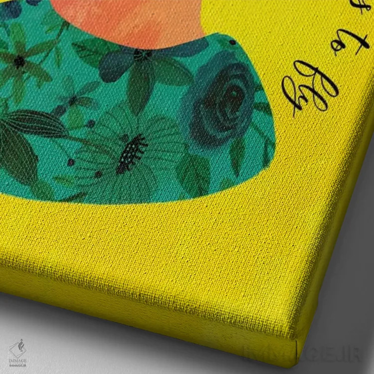 تابلو دکوراتیو فریدا اثر میا چارو - نمای نزدیک بافت بوم