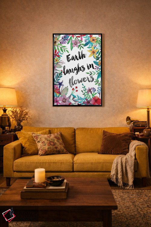 تابلو دکوراتیو زمین با گل ها می خندد ۱ اثر میا چارو - D4B