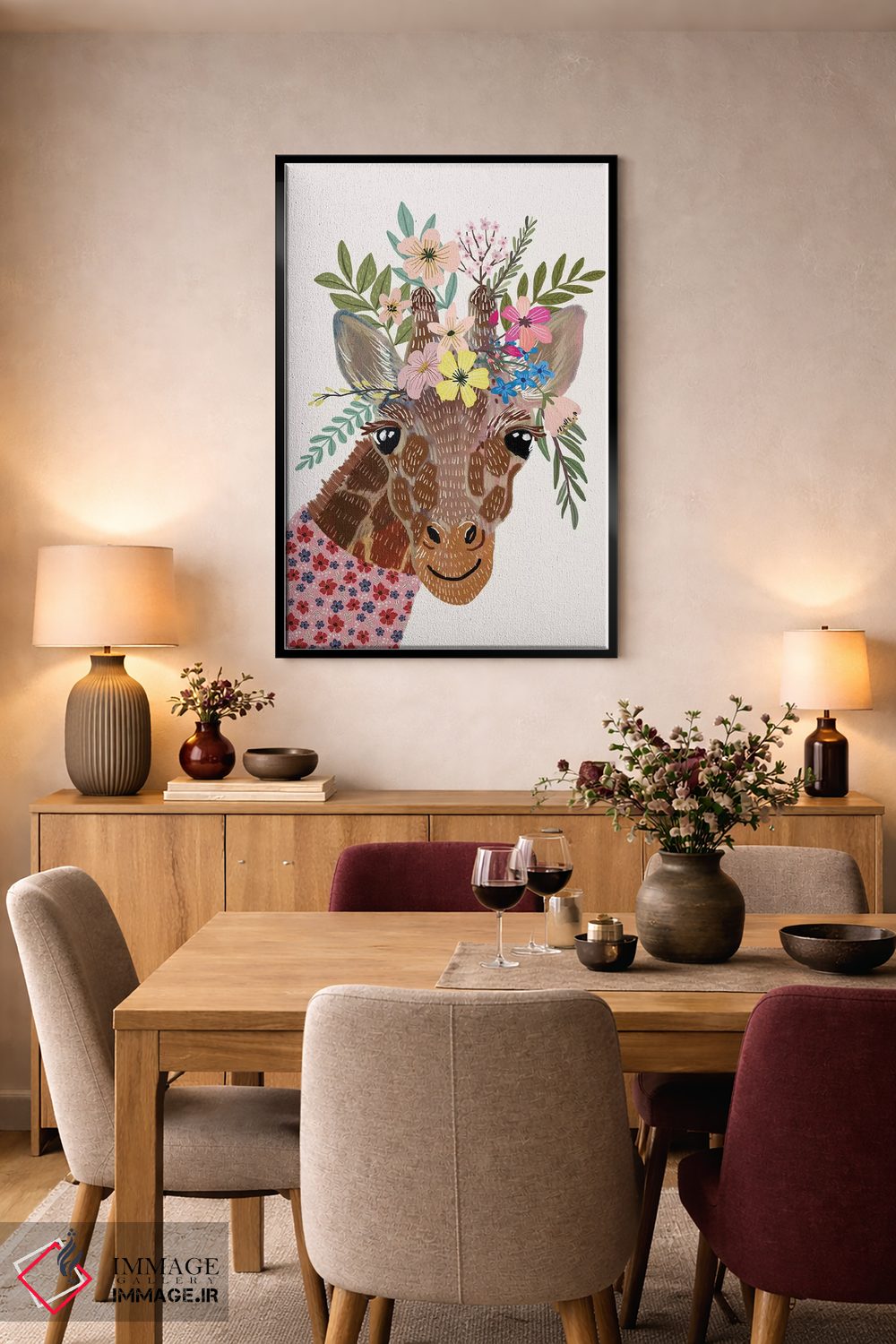 تابلو دکوراتیو زرافه اثر میا چارو - D5B