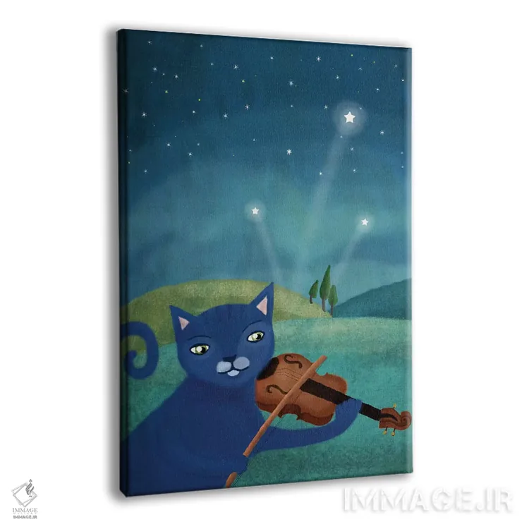 تابلو دکوراتیو گربه و ویولن اثر میا چارو - نمای پرسپکتیو محصول