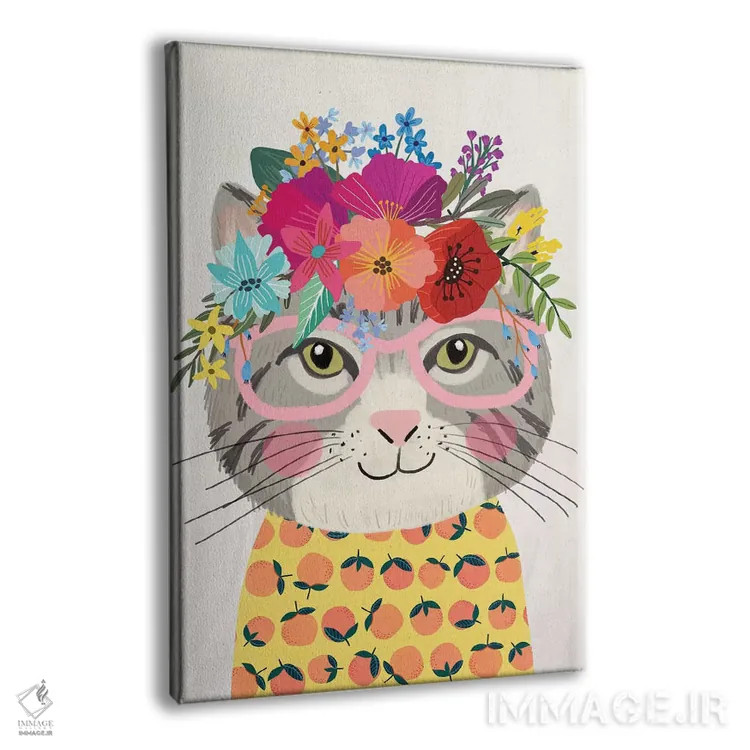 تابلو دکوراتیو گربه خاکستری ۲ اثر میا چارو - نمای پرسپکتیو محصول