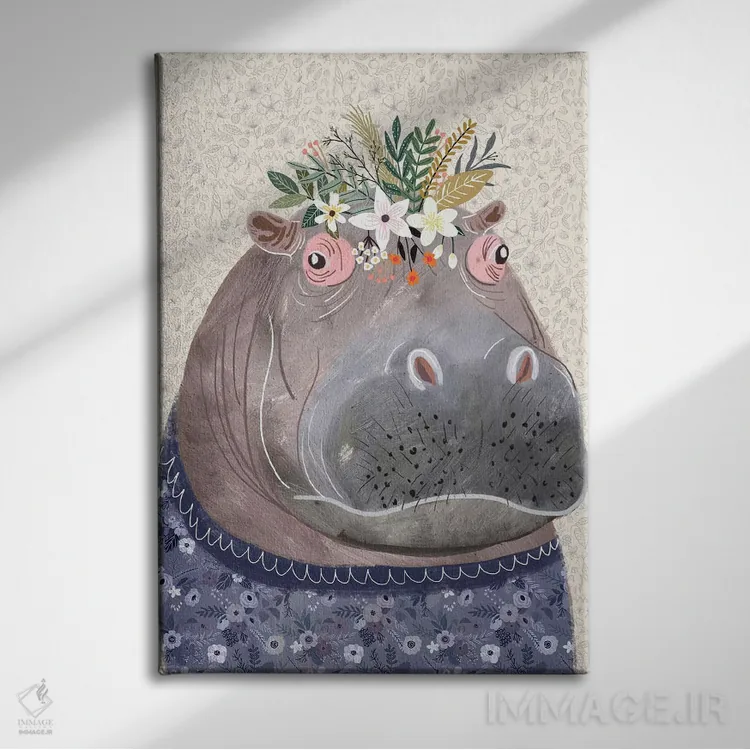 تابلو دکوراتیو اسب آبی اثر میا چارو - نمای روبهرو روی دیوار