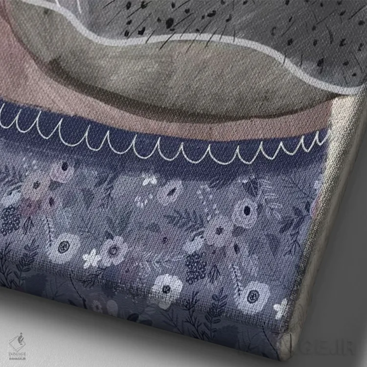 تابلو دکوراتیو اسب آبی اثر میا چارو - نمای نزدیک بافت بوم