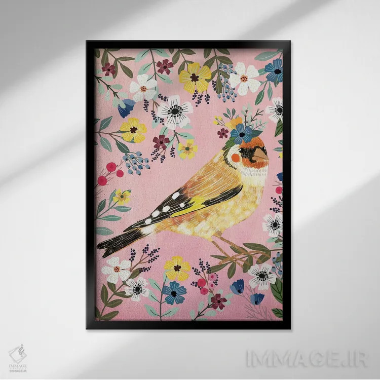 تابلو دکوراتیو سهره طلایی اثر میا چارو - نمای قابدار مشکی