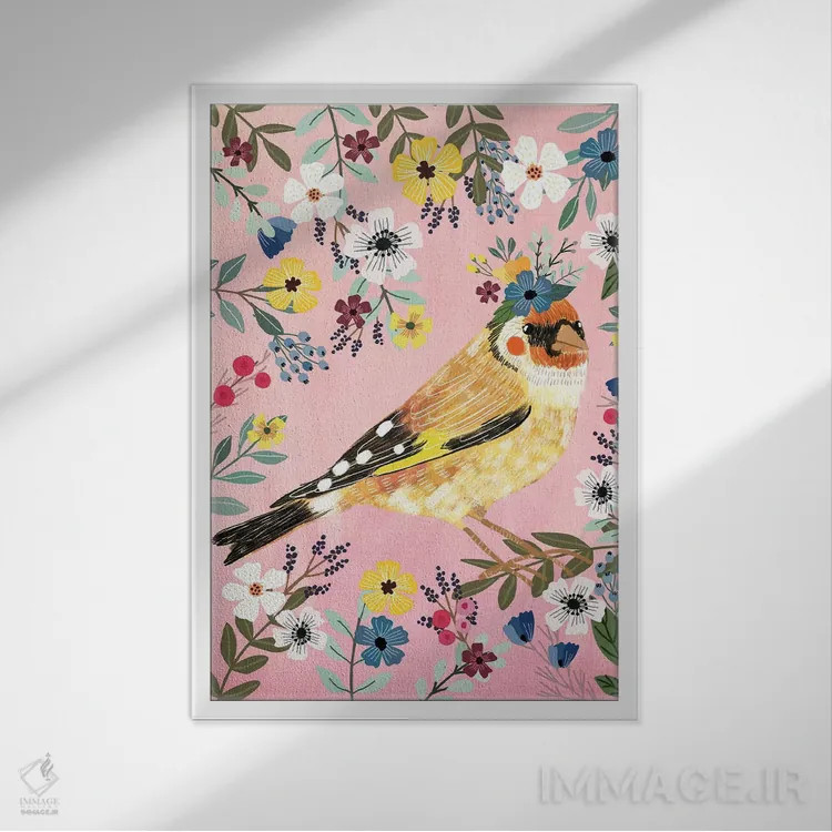 تابلو دکوراتیو سهره طلایی اثر میا چارو - نمای قابدار سفید