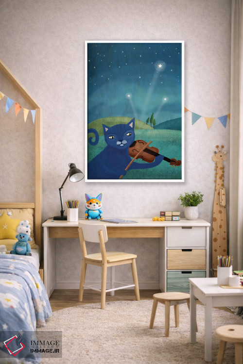 تابلو دکوراتیو گربه و ویولن اثر میا چارو - D1W