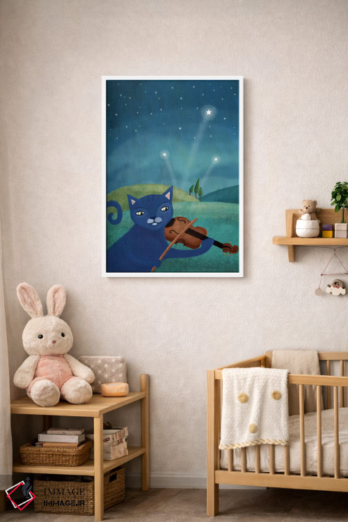 تابلو دکوراتیو گربه و ویولن اثر میا چارو - D3W