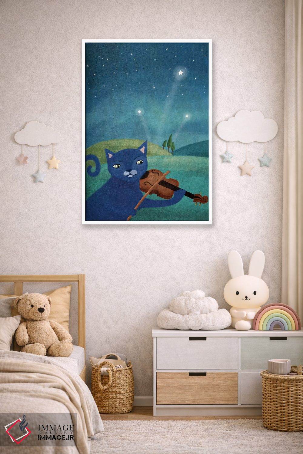 تابلو دکوراتیو گربه و ویولن اثر میا چارو - D4W