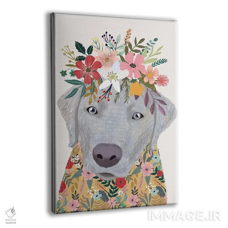 تابلو دکوراتیو لابرادور اثر میا چارو - نمای پرسپکتیو محصول