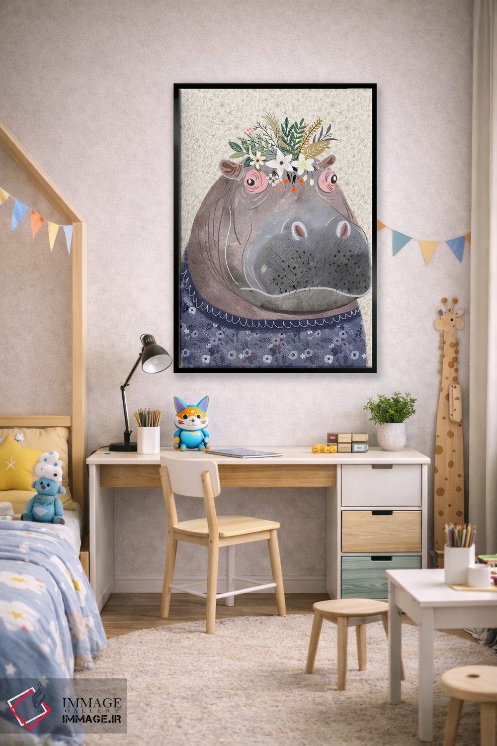 تابلو دکوراتیو اسب آبی اثر میا چارو - D1B