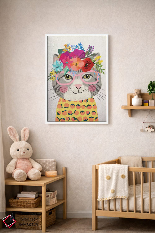 تابلو دکوراتیو گربه خاکستری ۲ اثر میا چارو - D3W